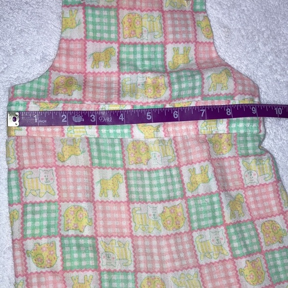 Vintage Healthtex patchwork print ruffle strap overalls 18m - Picture 3 of 7